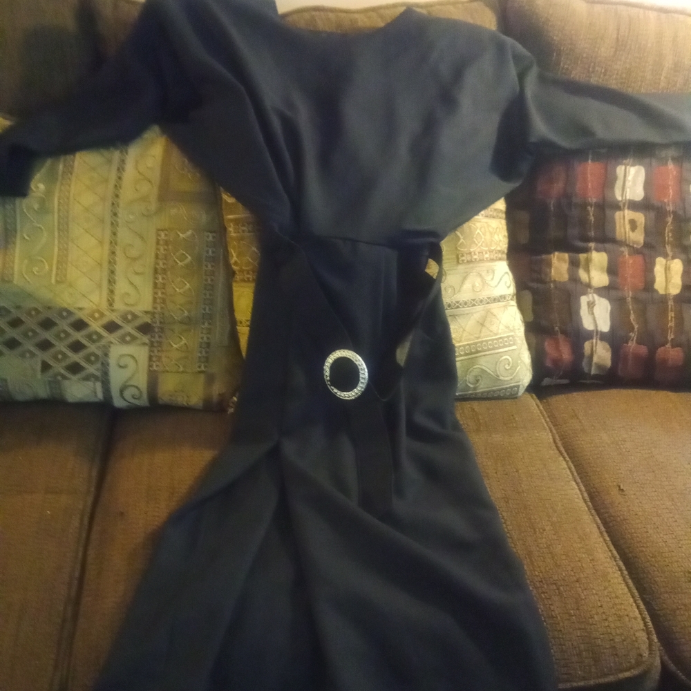 Laura Winston, Size 13/14, Black, Vintage A-Line Dinner Dress